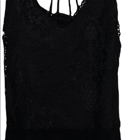 Annabelle Black Baby Doll Dress Sheer Bottom Criss Cross In Back Women’s Medium - Picture 5 of 14